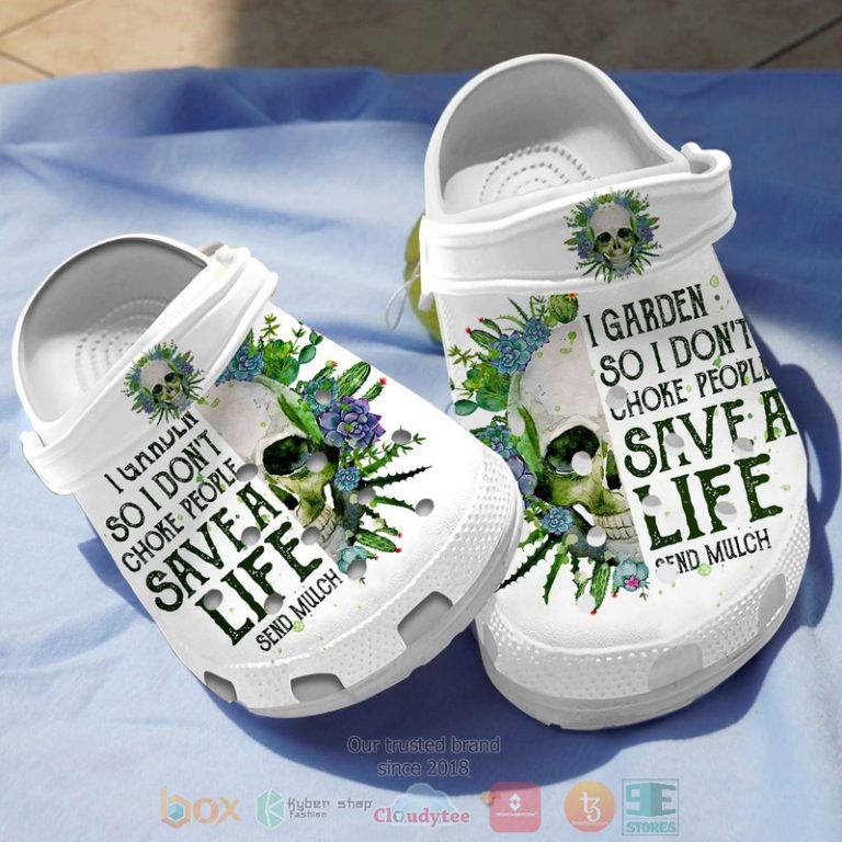 Skull-Succulent-I-Garden-So-I-DonT-Choke-People-Save-A-Life-Crocs-Crocband-Shoes-1