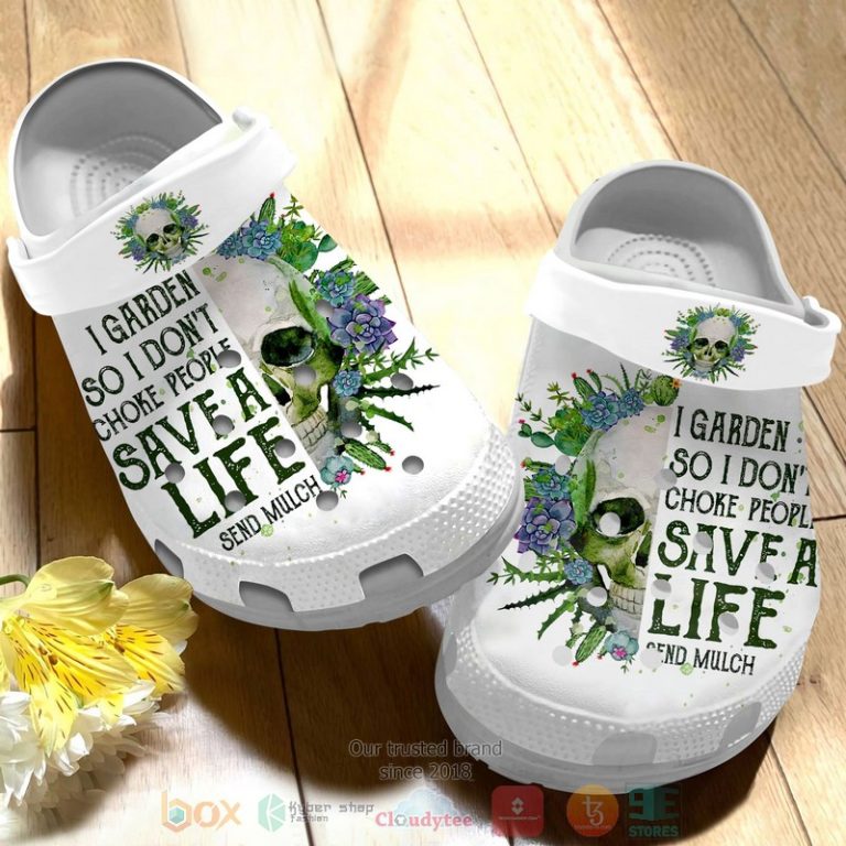 Skull-Succulent-I-Garden-So-I-DonT-Choke-People-Save-A-Life-Crocs-Crocband-Shoes-3