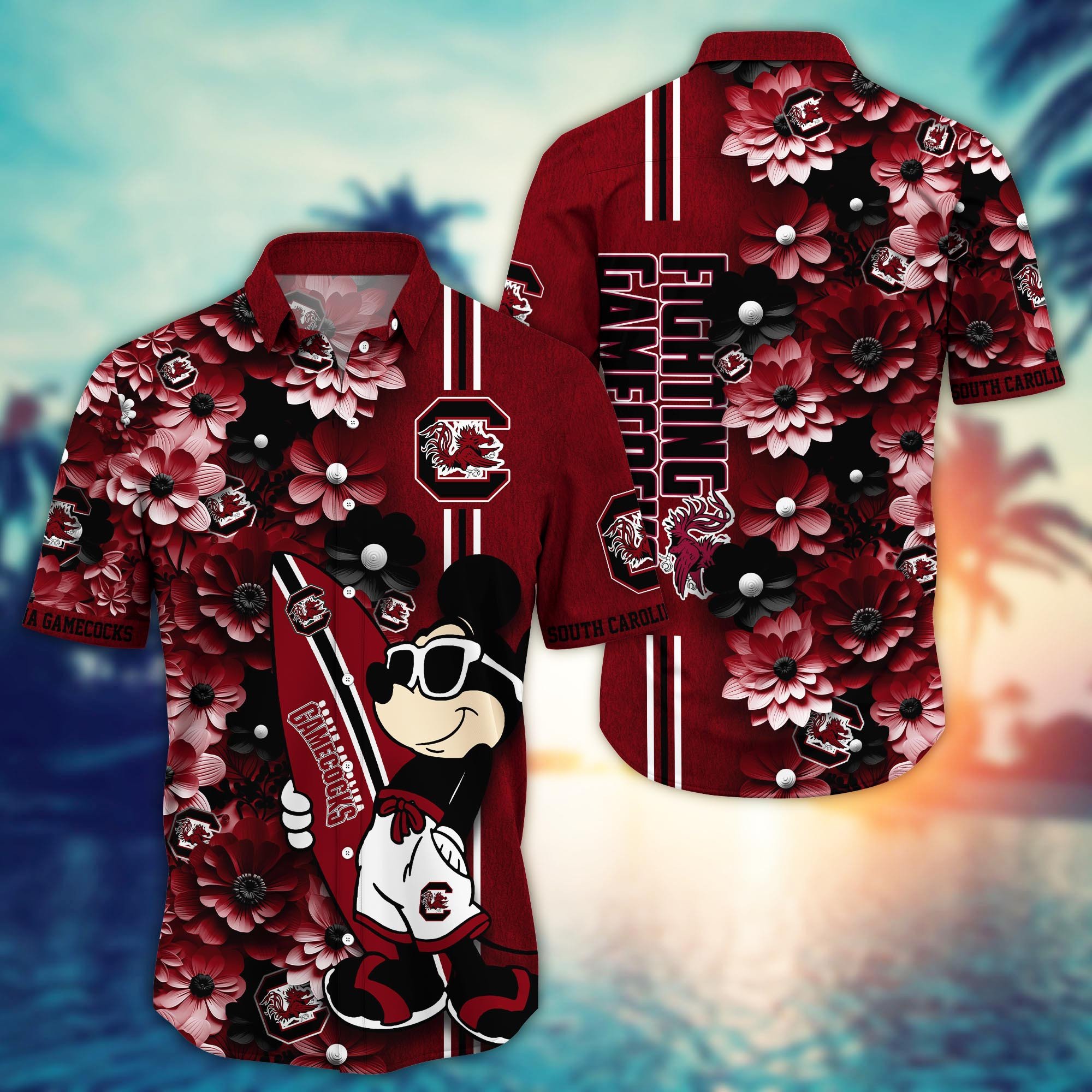 South Carolina Gamecocks Mickey Mouse Love Surfing Hawaiian Shirt South Carolina Gamecocks Mickey Mouse Love Surfing Hawaiian Shirt