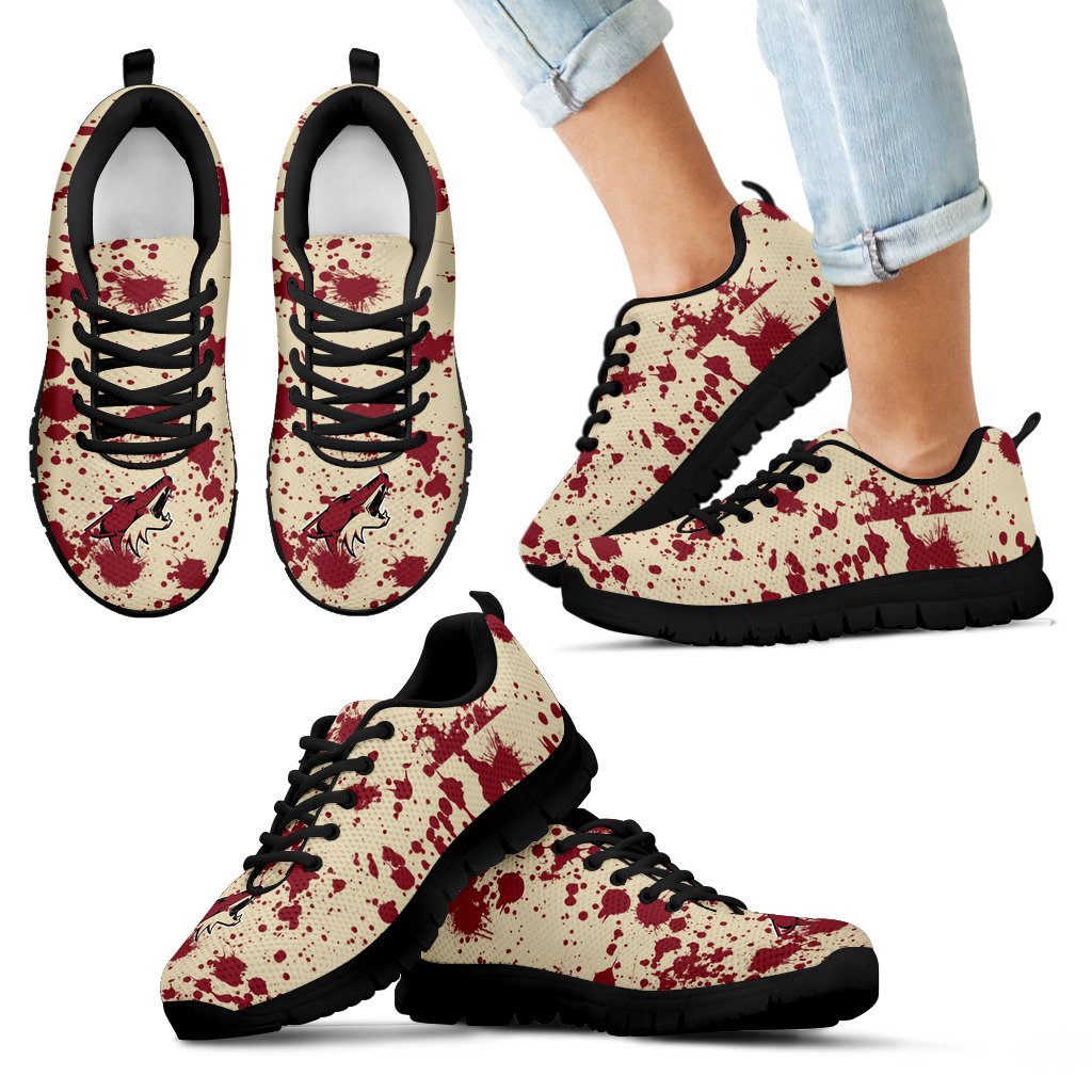 Splatters Watercolor Arizona Coyotes Sneakers Splatters Watercolor Arizona Coyotes Sneakers