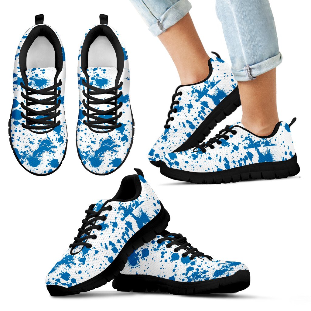 Splatters Watercolor Detroit Lions Sneakers Splatters Watercolor Detroit Lions Sneakers