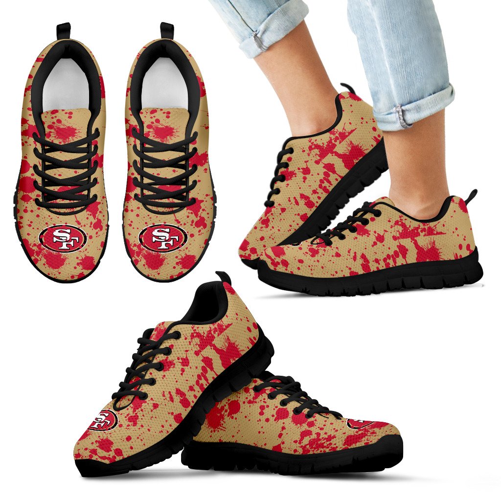 Splatters Watercolor San Francisco 49ers Sneakers Splatters Watercolor San Francisco 49ers Sneakers