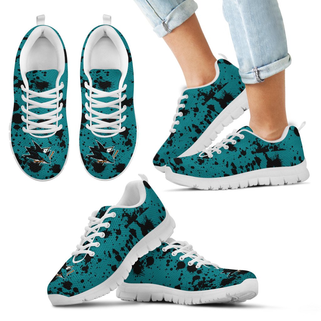 Splatters-Watercolor-San-Jose-Sharks-Sneakers-1