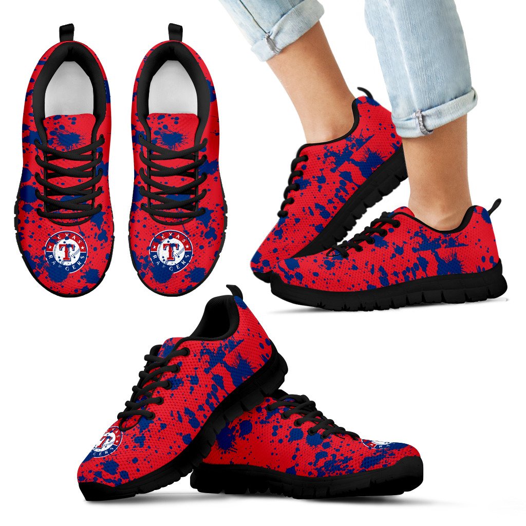 Splatters Watercolor Texas Rangers Sneakers Splatters Watercolor Texas Rangers Sneakers