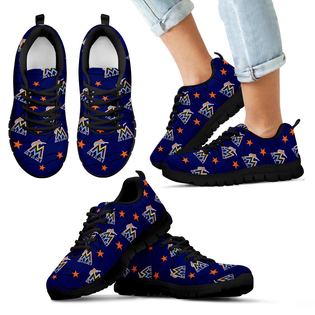Star Twinkle Night Miami Marlins Sneakers Star Twinkle Night Miami Marlins Sneakers