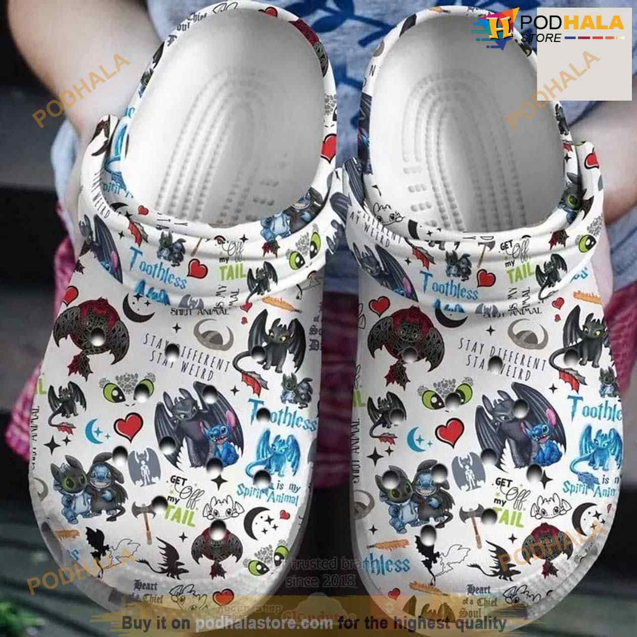 Stitch And Toothless Adult Size Crocs Clog Shoes Stitch And Toothless Adult Size Crocs Clog Shoes