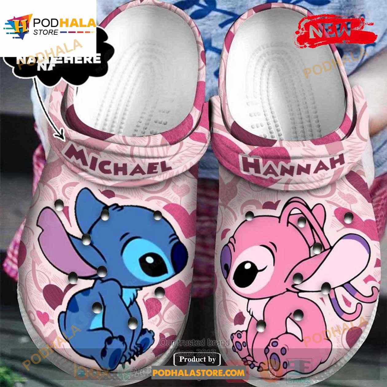 Stitch Kiss Angel Love Style For Unisex Crocs Clog Shoes Stitch Kiss Angel Love Style For Unisex Crocs Clog Shoes