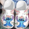 Stitch With Flowers Crocband Crocs Clog Shoes