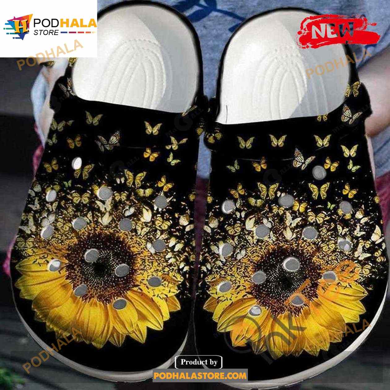 Storm Butterfly With Sunflower For Unisex Crocs Clog Shoes Storm Butterfly With Sunflower For Unisex Crocs Clog Shoes