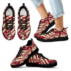 Stripes Pattern Print Arizona Coyotes Sneakers V3