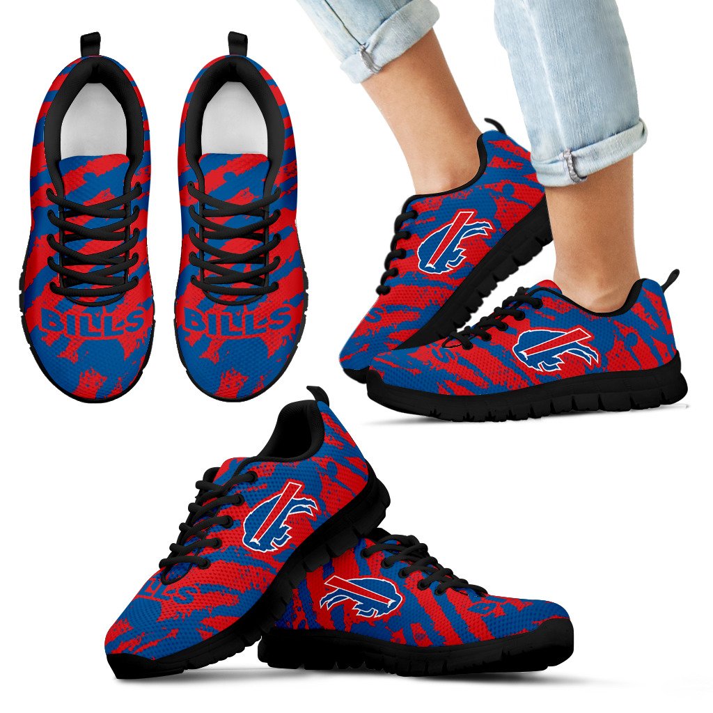 Stripes Pattern Print Buffalo Bills Sneakers Stripes Pattern Print Buffalo Bills Sneakers