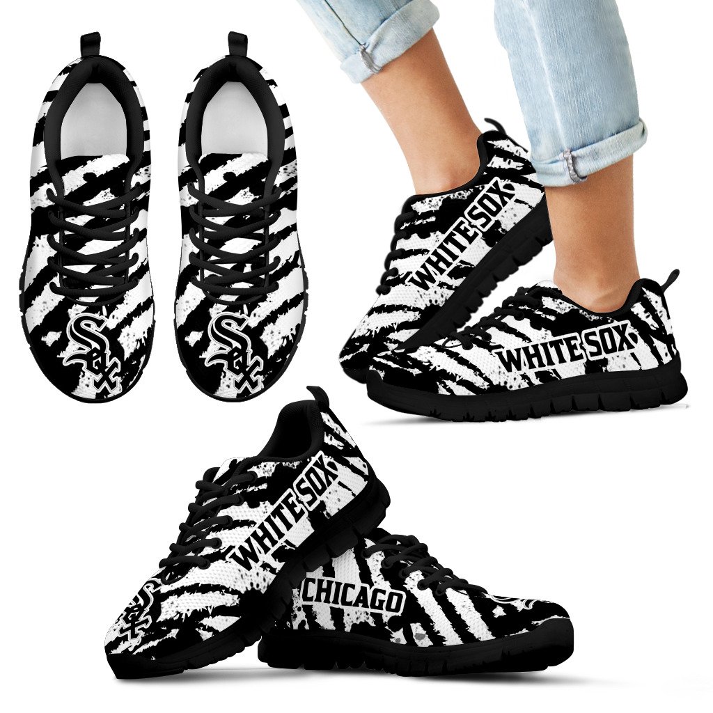 Stripes Pattern Print Chicago White Sox Sneakers V3 Stripes Pattern Print Chicago White Sox Sneakers V3