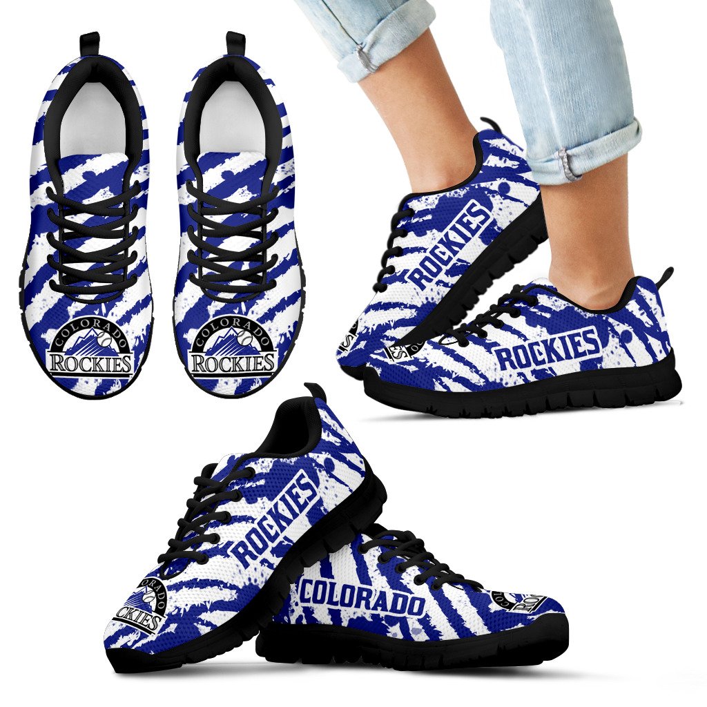Stripes Pattern Print Colorado Rockies Sneakers V3 Stripes Pattern Print Colorado Rockies Sneakers V3