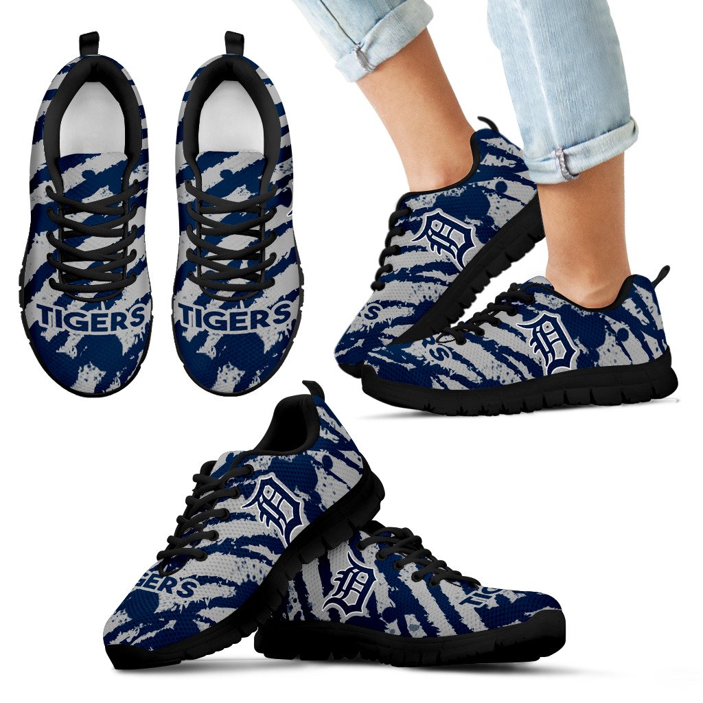 Stripes Pattern Print Detroit Tigers Sneakers Stripes Pattern Print Detroit Tigers Sneakers