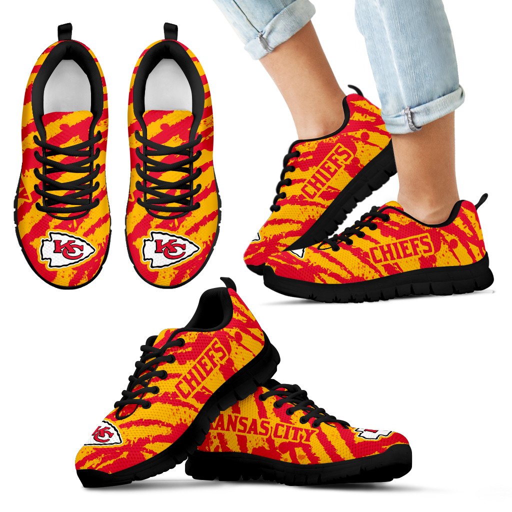 Stripes Pattern Print Kansas City Chiefs Sneakers V3 Stripes Pattern Print Kansas City Chiefs Sneakers V3