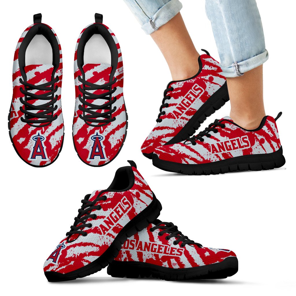 Stripes Pattern Print Los Angeles Angels Sneakers V3 Stripes Pattern Print Los Angeles Angels Sneakers V3