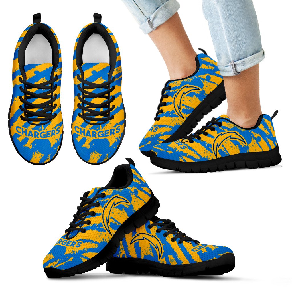 Stripes Pattern Print Los Angeles Chargers Sneakers Stripes Pattern Print Los Angeles Chargers Sneakers
