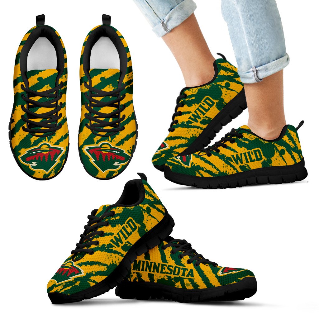 Stripes Pattern Print Minnesota Wild Sneakers V3 Stripes Pattern Print Minnesota Wild Sneakers V3