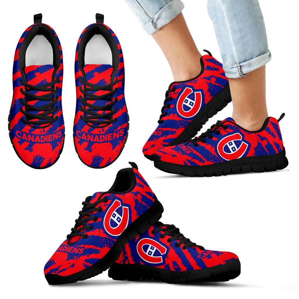 Stripes Pattern Print Montreal Canadiens Sneakers Stripes Pattern Print Montreal Canadiens Sneakers