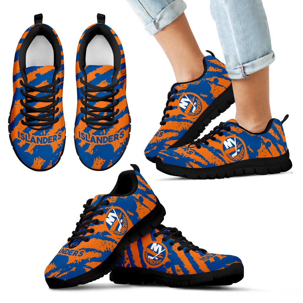 Stripes Pattern Print New York Islanders Sneakers Stripes Pattern Print New York Islanders Sneakers