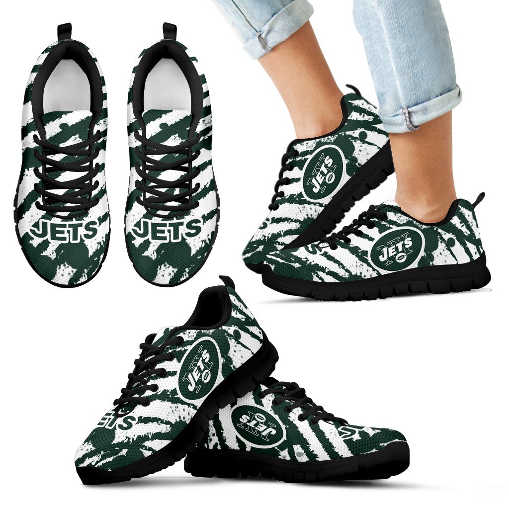 Stripes Pattern Print New York Jets Sneakers Stripes Pattern Print New York Jets Sneakers
