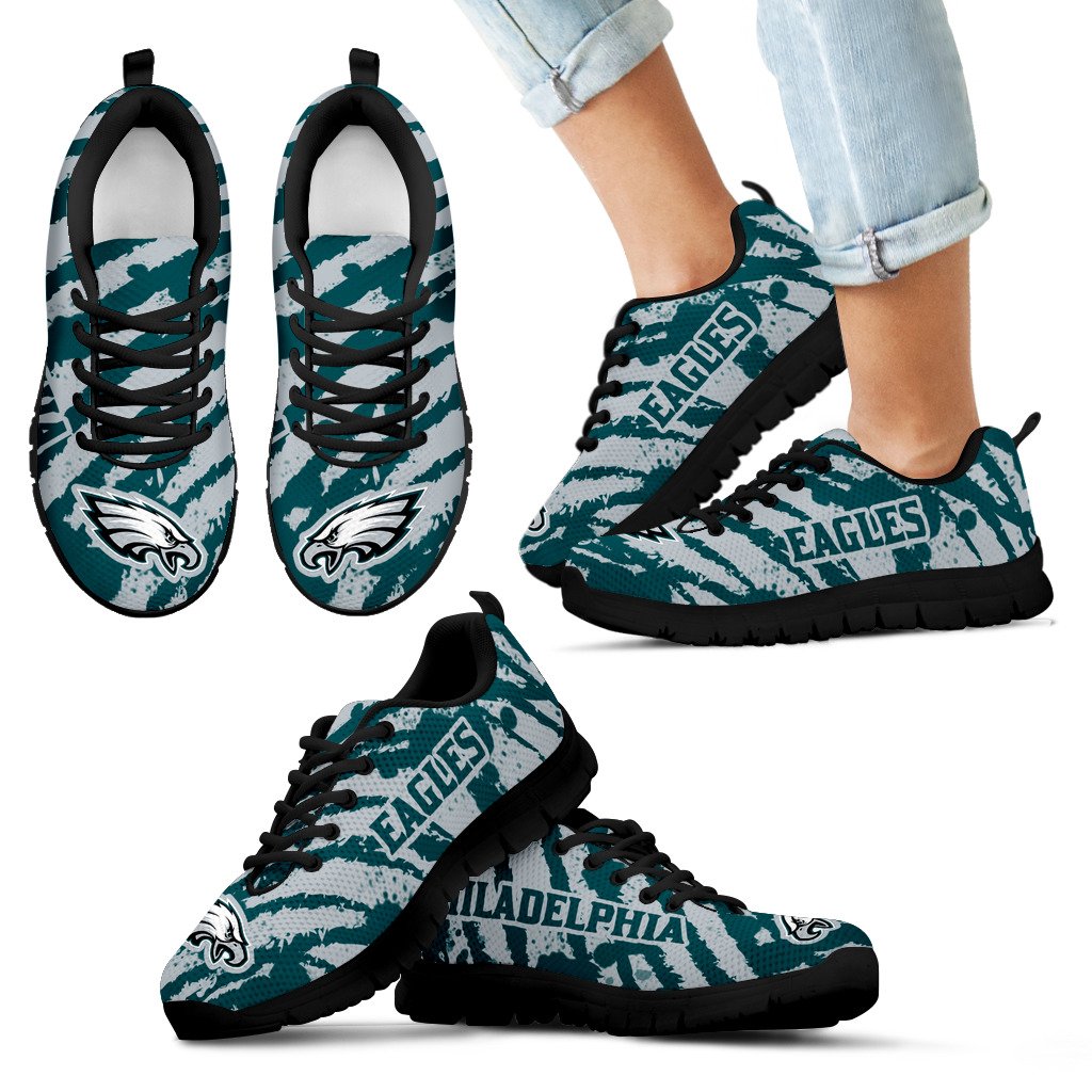 Stripes Pattern Print Philadelphia Eagles Sneakers V3 Stripes Pattern Print Philadelphia Eagles Sneakers V3