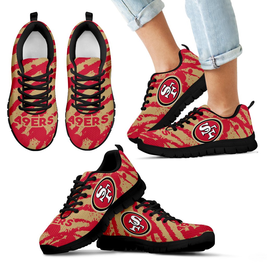 Stripes Pattern Print San Francisco 49ers Sneakers Stripes Pattern Print San Francisco 49ers Sneakers
