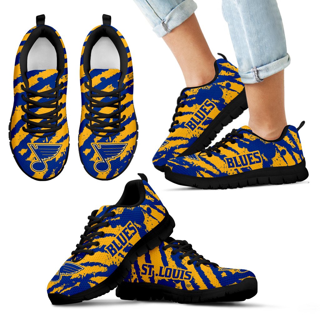 Stripes Pattern Print St. Louis Blues Sneakers V3 Stripes Pattern Print St. Louis Blues Sneakers V3