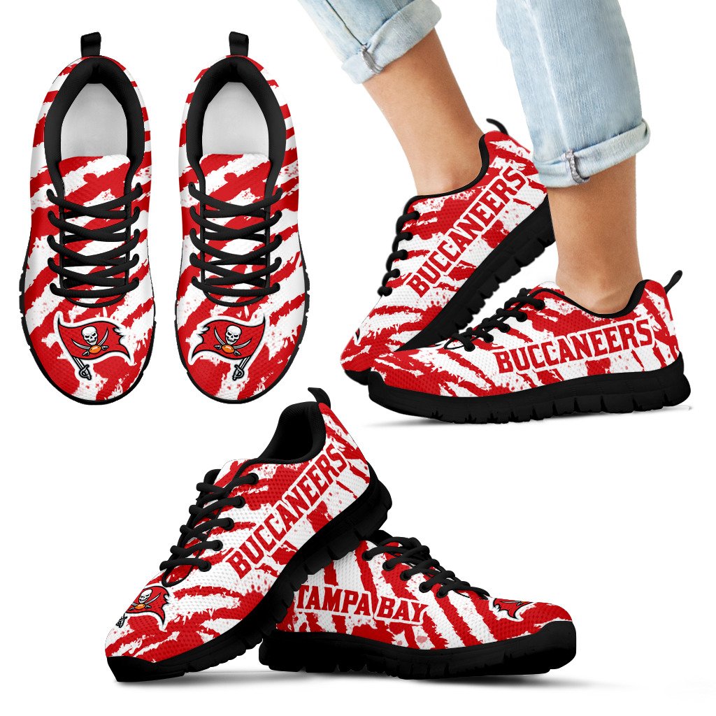 Stripes Pattern Print Tampa Bay Buccaneers Sneakers V3 Stripes Pattern Print Tampa Bay Buccaneers Sneakers V3