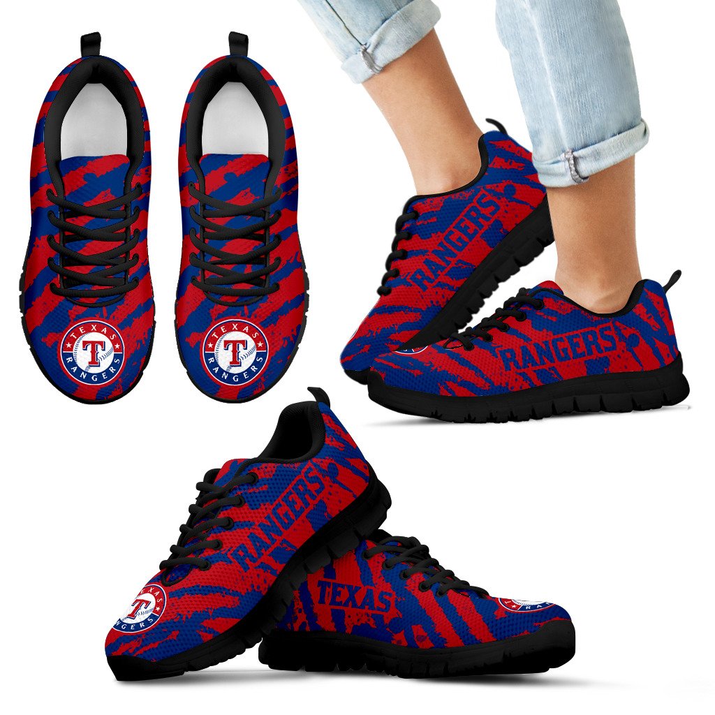 Stripes Pattern Print Texas Rangers Sneakers Stripes Pattern Print Texas Rangers Sneakers