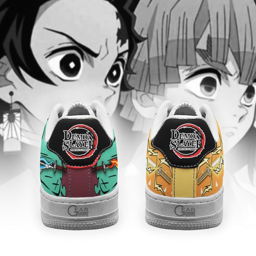 Tanjiro And Zenitsu Breathing Demon Slayer Anime Air Force Shoes Tanjiro And Zenitsu Breathing Demon Slayer Anime Air Force Shoes