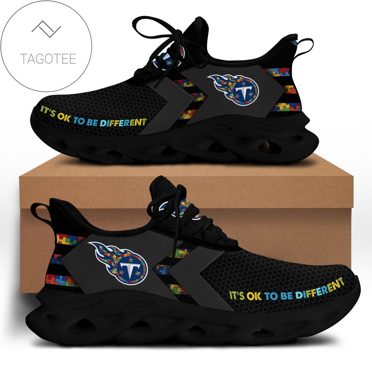 Tennessee Titans Autism It S Ok To Be Different Clunky Sneaker Max Soul Shoes Tennessee Titans Autism It S Ok To Be Different Clunky Sneaker Max Soul Shoes