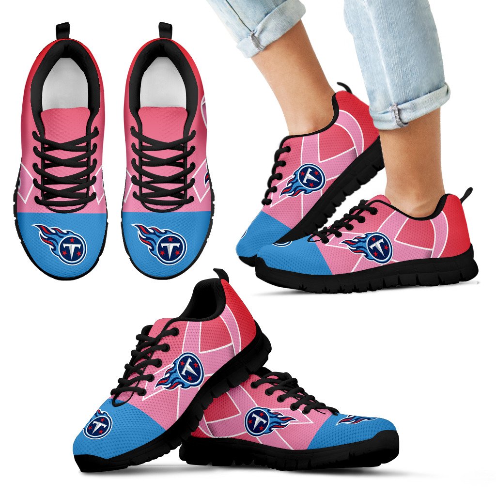 Tennessee Titans Cancer Pink Ribbon Sneakers Tennessee Titans Cancer Pink Ribbon Sneakers