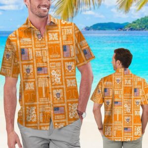 Tennessee Volunteers Checkerboard Pattern Hawaiian Shirt