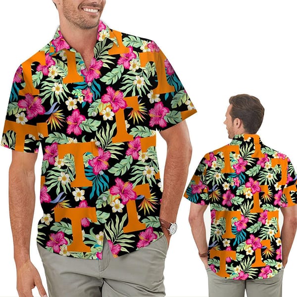 Tennessee Volunteers Tropical Floral Hawaiian Shirt Tennessee Volunteers Tropical Floral Hawaiian Shirt