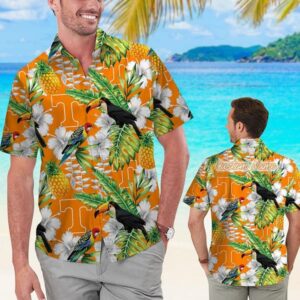 Tennessee Volunteers Tropical Parrot Hawaiian Shirt