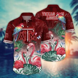 Texas A&M Aggies Flamingo Couple Hawaiian Shirt