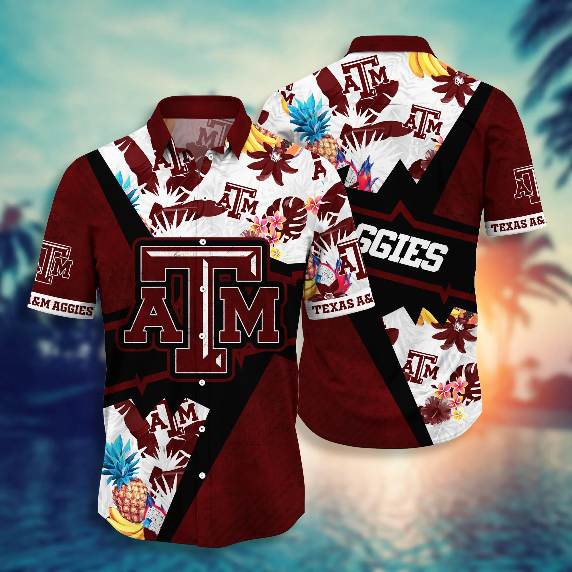 Texas A&M Aggies Tropical Pineapple Hawaiian Shirt Texas A&M Aggies Tropical Pineapple Hawaiian Shirt