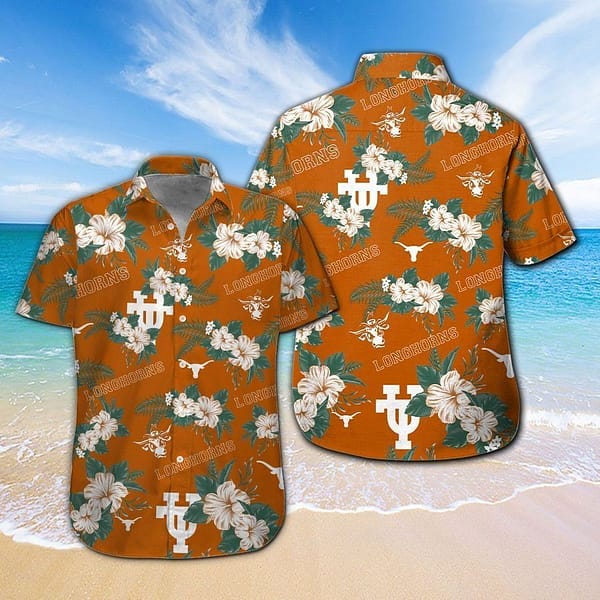 Texas Longhorns Blossom Hawaiian Shirt Texas Longhorns Blossom Hawaiian Shirt