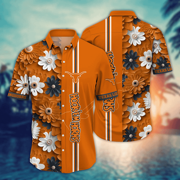 Texas Longhorns Tropical Floral Hawaiian Shirt Texas Longhorns Tropical Floral Hawaiian Shirt