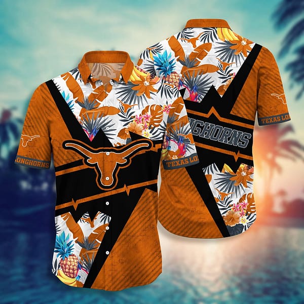 Texas Longhorns Tropical Pineapple Hawaiian Shirt Texas Longhorns Tropical Pineapple Hawaiian Shirt