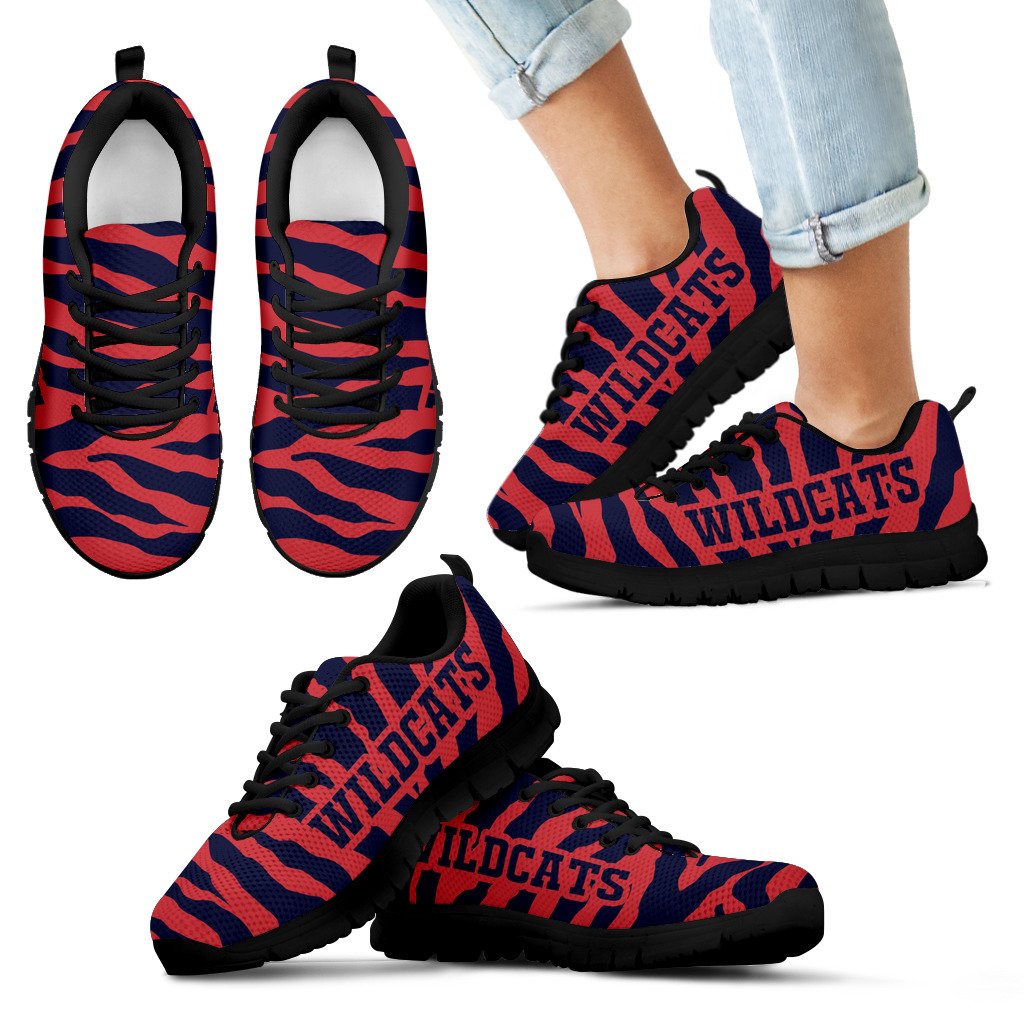 Tiger Skin Stripes Pattern Print Arizona Wildcats Sneakers Tiger Skin Stripes Pattern Print Arizona Wildcats Sneakers