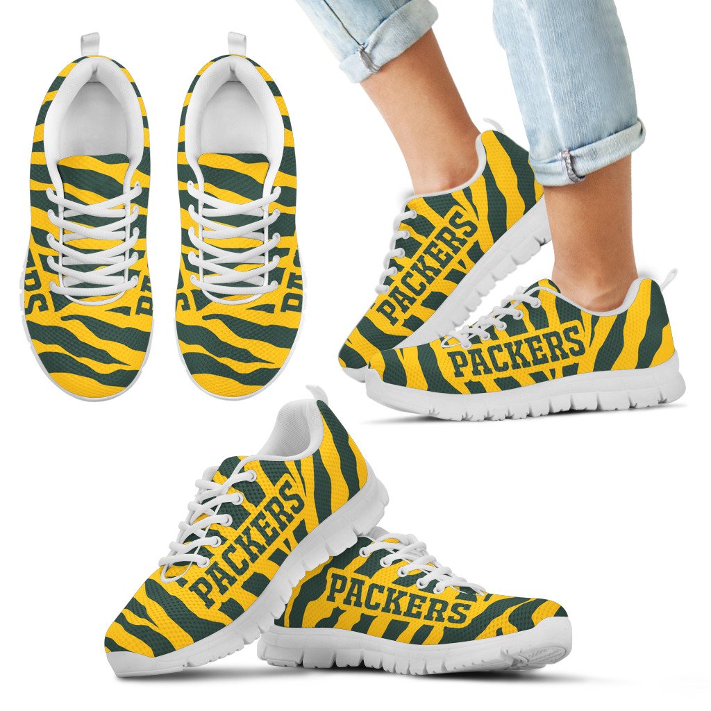 Tiger-Skin-Stripes-Pattern-Print-Green-Bay-Packers-Sneakers-1
