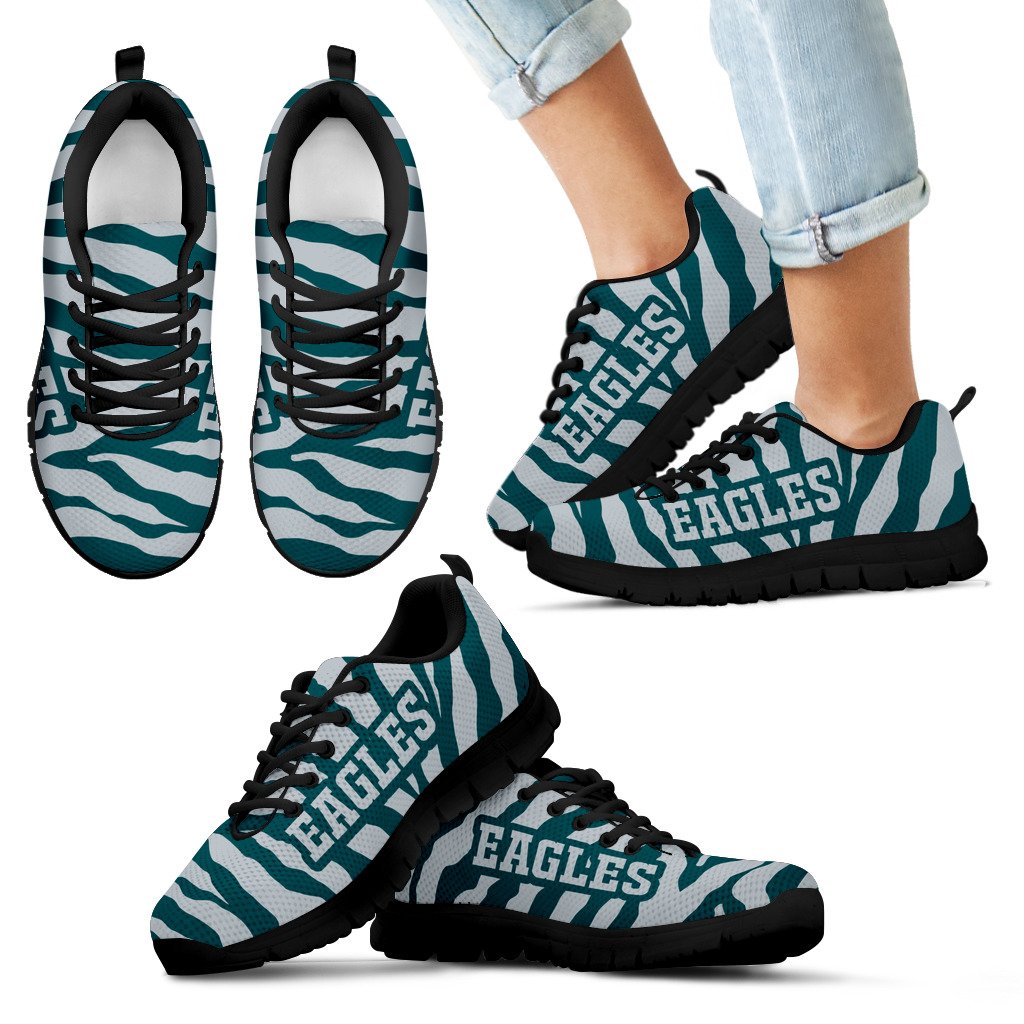 Tiger Skin Stripes Pattern Print Philadelphia Eagles Sneakers Tiger Skin Stripes Pattern Print Philadelphia Eagles Sneakers