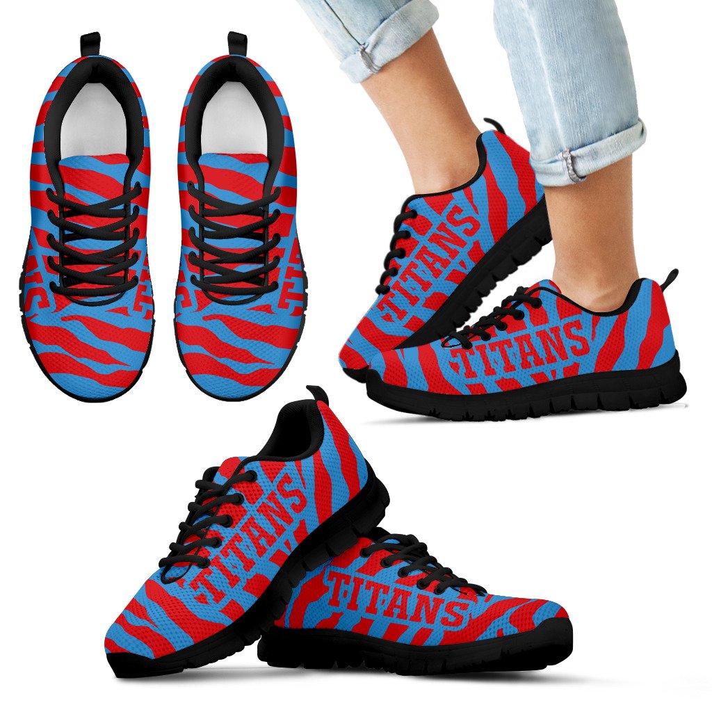 Tiger Skin Stripes Pattern Print Tennessee Titans Sneakers Tiger Skin Stripes Pattern Print Tennessee Titans Sneakers