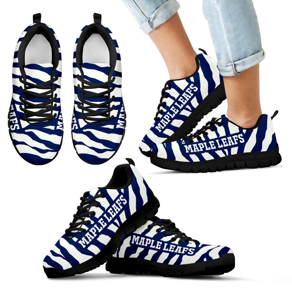 Tiger Skin Stripes Pattern Print Toronto Maple Leafs Sneakers Tiger Skin Stripes Pattern Print Toronto Maple Leafs Sneakers