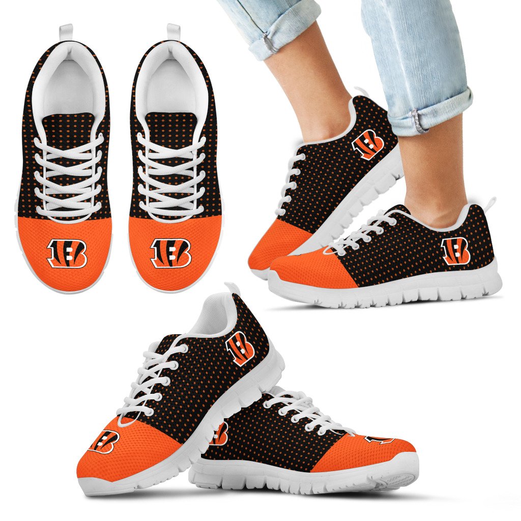 Tiny-Cool-Dots-Background-Mix-Lovely-Logo-Cincinnati-Bengals-Sneakers-1