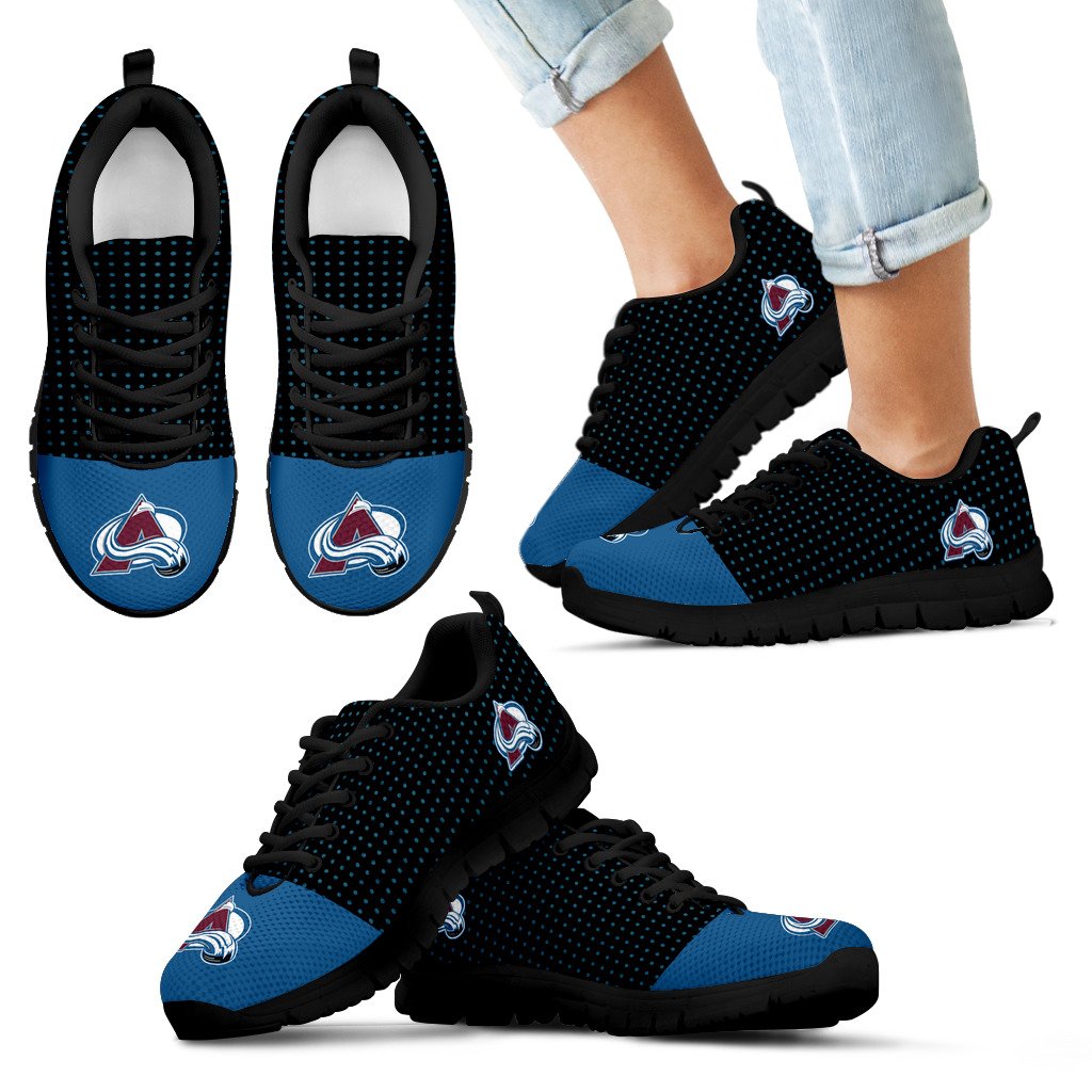 Tiny Cool Dots Background Mix Lovely Logo Colorado Avalanche Sneakers Tiny Cool Dots Background Mix Lovely Logo Colorado Avalanche Sneakers