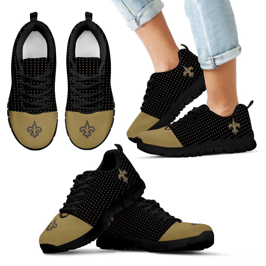 Tiny Cool Dots Background Mix Lovely Logo New Orleans Saints Sneakers Tiny Cool Dots Background Mix Lovely Logo New Orleans Saints Sneakers