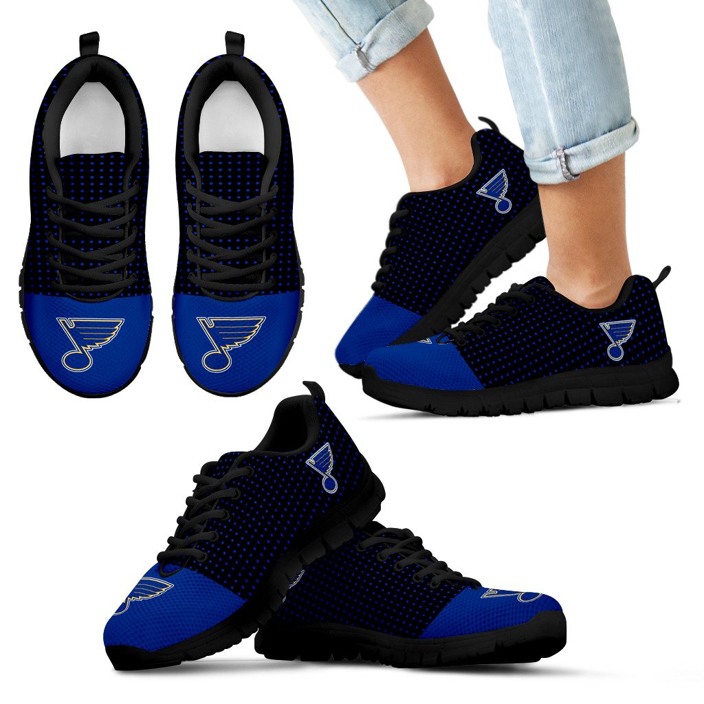 Tiny Cool Dots Background Mix Lovely Logo St. Louis Blues Sneakers Tiny Cool Dots Background Mix Lovely Logo St. Louis Blues Sneakers